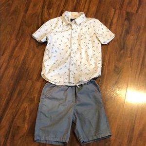 Boys spring outfit, shirt&shorts size 7 and 6/7